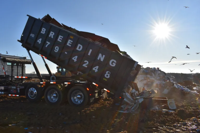 image of roll off dumpster at maryland landfill