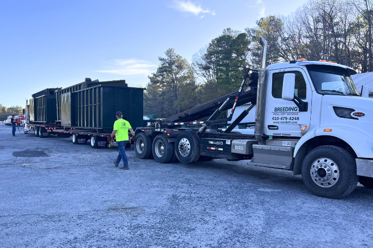 image of lifecycle of roll off dumspter brand new cans